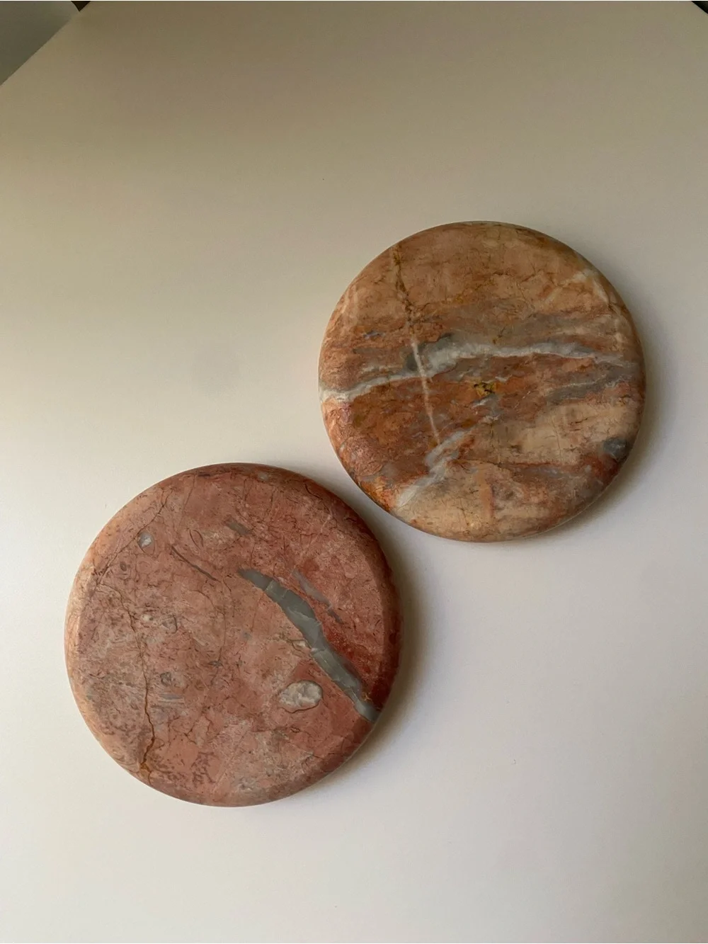Vintage Marble stone pink coasters